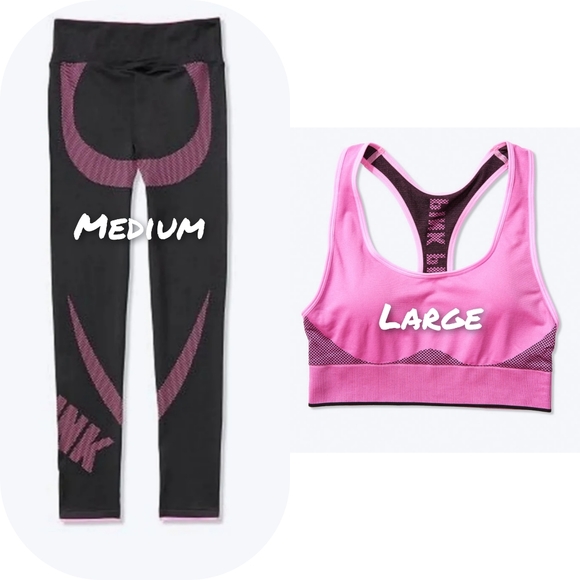 Vs Pink seamless leggings and bra set - Picture 1 of 9